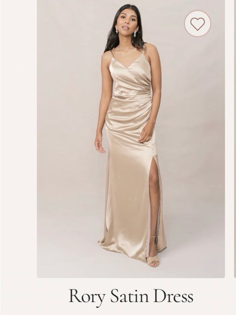 Revelry Rory Satin Slip Dress in champagne gold